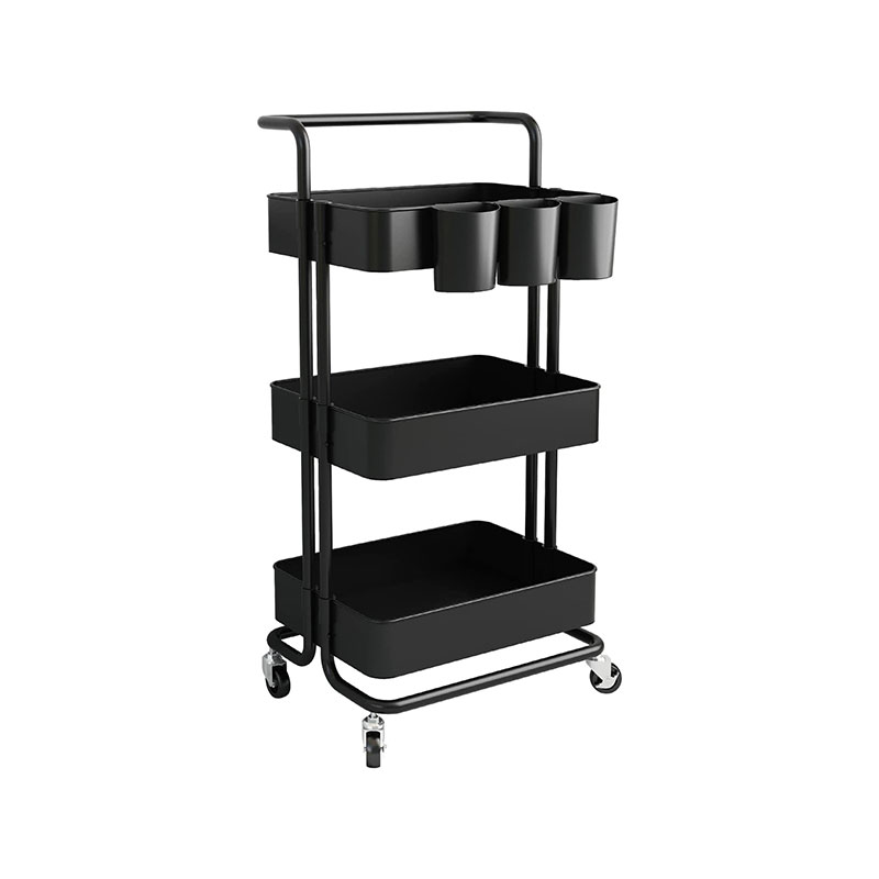 HZ2036 3-Tier volubilem repono cart utilitatem cart cum poculis pendens extra
