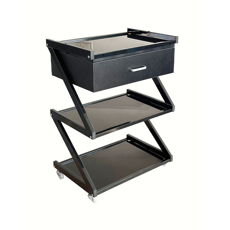 HZ2085BZ / HZ2085W Salon trolley cart with rotis & 3-layer shelf