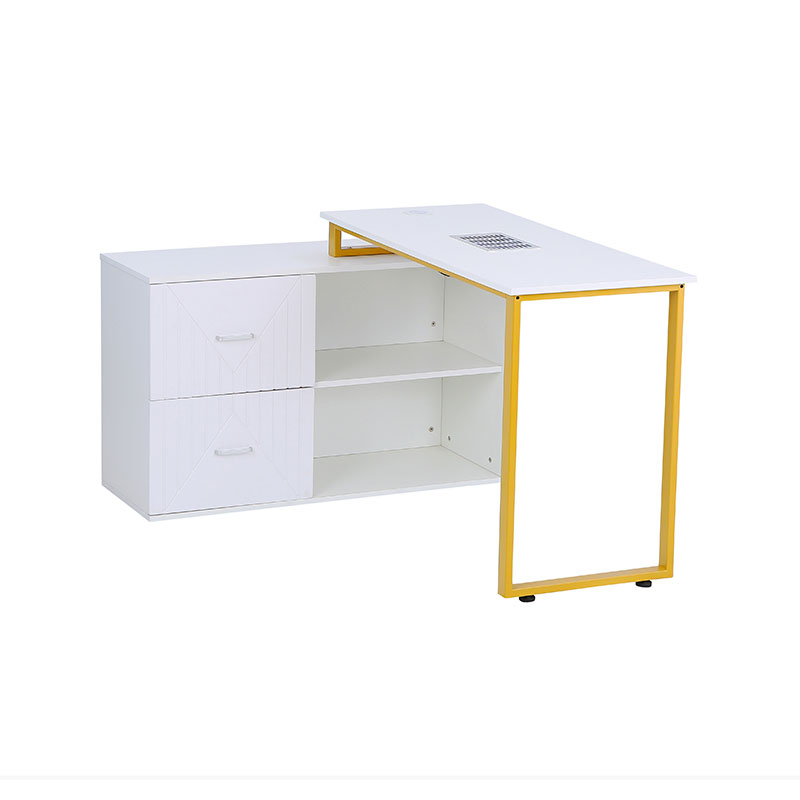 HZ2052 White & gold manicure table for tech tech with carpi cervical