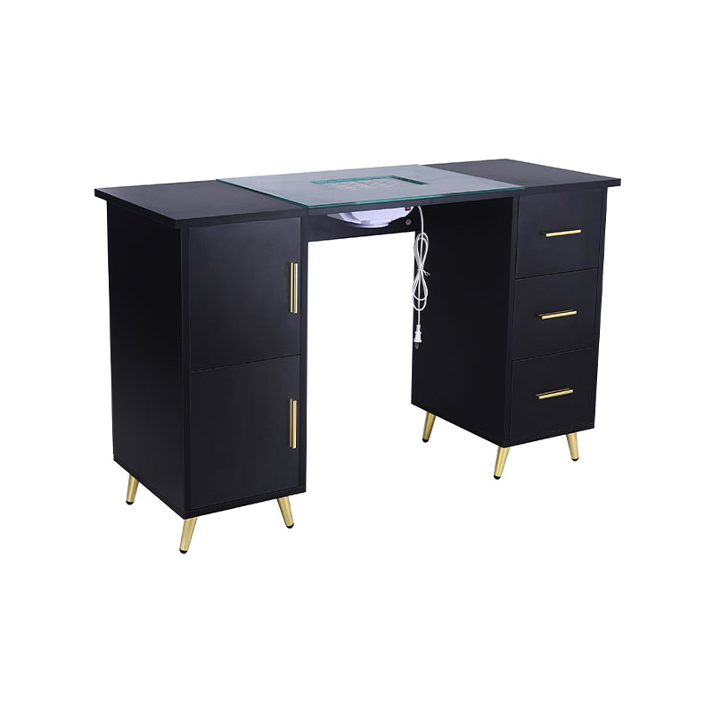 HZ2042PK / HZ2042BK Manicure mensam clavus desk pro clavus tech cum vitreo summo & carpi requiem