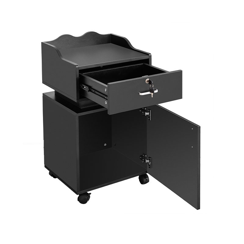 HZ2021 Black Salon station repono scrinium cum rotis